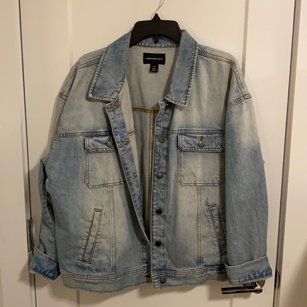 Something Navy Jean Jacket Size XXL